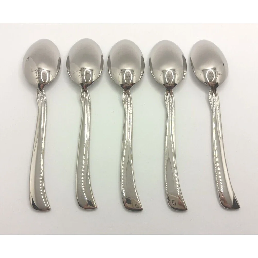 Lenox Simply Fine Twist 5 Piece Teaspoon Set 18/10 Stainless Vietnam New